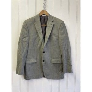 Lauren Ralph Lauren‎ Men's silk and wool Tan Gray Herringbone Jacket Blazer 38R